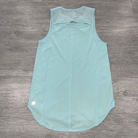 Lululemon Sculpt Tank Top Women's 2 ? Blue Mesh Sleeveless Training Yoga Workout - Picture 3 of 6